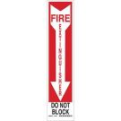 Fire Extinguisher Do Not Block Sign - Non-reflective Aluminum - Black/White on Red - 18 x 4