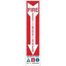 Fire Extinguisher Use On All Fires A B C Sign - Light Duty Plastic - Black/Blue/Green/Red on White - 18 x 4