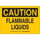 CAUTION Flammable Liquids Sign - Non-reflective Aluminum - Black on Yellow - 7 x 10