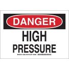 DANGER High Pressure Sign - Non-reflective Aluminum - Black/Red on White - 7 x 10
