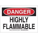 DANGER Highly Flammable Sign - Light Duty Plastic - Black/Red on White - 10 x 14