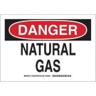 DANGER Natural Gas Sign - Non-reflective Aluminum - Black/Red on White - 7 x 10