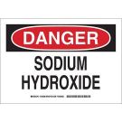 DANGER Sodium Hydroxide Sign - Light Duty Plastic - Black/Red on White - 7 x 10