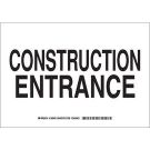 Construction Entrance Sign - Non-reflective Aluminum - Black on White - 10 x 14
