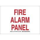 Fire Alarm Panel Sign - Non-reflective Aluminum - Red on White - 7 x 10