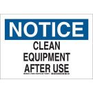 NOTICE Clean Equipment - Self-sticking Polyester - Black/Blue on White - 7 x 10