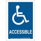 Accessible Sign - Self-sticking Polyester 10 x 7 - White on Blue