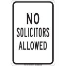 No Solicitors Allowed - Self-sticking Polyester 18 x 12 - Black on White
