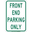 Front End Parking Only Sign - Light Duty Plastic 18 x 12 - Red on White