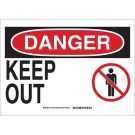 DANGER Keep Out Sign - Light Duty Plastic - Black/Red on White - 7 x 10