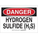 DANGER Hydrogen Sulfide (H2S) Sign - Non-reflective Aluminum - Black/Red on White - 7 x 10
