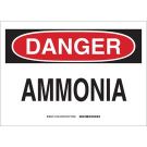 DANGER Ammonia Sign - Premium Fiberglass - Black/Red on White - 10 x 14