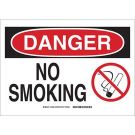 DANGER No Smoking Sign - Premium Fiberglass - Black/Red on White - 7 x 10