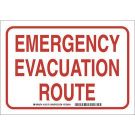 Emergency Evacuation Route Sign - Non-reflective Aluminum - Red on White - 10 x 14