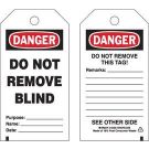 B851 5.75x3 Blk/red/wht 25/pk Blind Tag