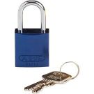 Abus Compact Aluminum Padlock - 6-pin Cylinder, 1 In. Shackle Clearance, Blue