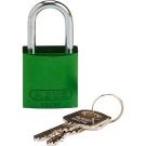 Abus Compact Aluminum Padlock - 6-pin Cylinder, 1 In. Shackle Clearance, Green