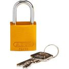 Abus Compact Aluminum Padlock - 6-pin Cylinder, 1 In. Shackle Clearance, Yellow