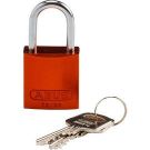 Abus Compact Aluminum Padlock - 6-pin Cylinder, 1 In. Shackle Clearance, Orange