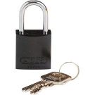 Abus Compact Aluminum Padlock - 6-pin Cylinder, 1 In. Shackle Clearance, Black