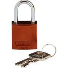 Abus Compact Aluminum Padlock - 6-pin Cylinder, 1 In. Shackle Clearance, Brown