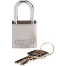 Abus Compact Aluminum Padlock - 6-pin Cylinder, 1 In. Shackle Clearance, Silver