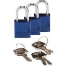 Abus Compact Aluminum Padlocks - 6-pin Cylinder, 1 In. Shackle Clearance, Keyed Alike, Blue