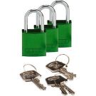 Abus Compact Aluminum Padlocks - 6-pin Cylinder, 1 In. Shackle Clearance, Keyed Alike, Green