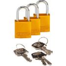 Abus Compact Aluminum Padlocks - 6-pin Cylinder, 1 In. Shackle Clearance, Keyed Alike, Yellow