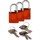 Abus Compact Aluminum Padlocks - 6-pin Cylinder, 1 In. Shackle Clearance, Keyed Alike, Orange