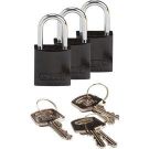 Abus Compact Aluminum Padlocks - 6-pin Cylinder, 1 In. Shackle Clearance, Keyed Alike, Black