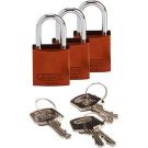 Abus Compact Aluminum Padlocks - 6-pin Cylinder, 1 In. Shackle Clearance, Keyed Alike, Brown