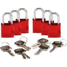 Abus Compact Aluminum Padlocks - 6-pin Cylinder, 1 In. Shackle Clearance, Keyed Alike, Red