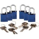 Abus Compact Aluminum Padlocks - 6-pin Cylinder, 1 In. Shackle Clearance, Keyed Different, Blue