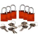 Abus Compact Aluminum Padlocks - 6-pin Cylinder, 1 In. Shackle Clearance, Keyed Alike, Orange