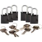 Abus Compact Aluminum Padlocks - 6-pin Cylinder, 1 In. Shackle Clearance, Keyed Different, Black