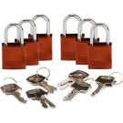 Abus Compact Aluminum Padlocks - 6-pin Cylinder, 1 In. Shackle Clearance, Keyed Different, Brown