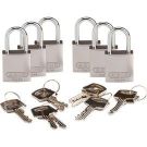 Abus Compact Aluminum Padlocks - 6-pin Cylinder, 1 In. Shackle Clearance, Keyed Alike, Silver