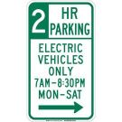 830 Pm Mon-Sat Sign - Reflective Aluminum - Green on White - 18 x 12