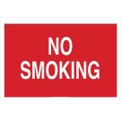 No Smoking Sign - Light Duty Plastic - White on Red - 10 x 7