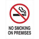 No Smoking On Premises Sign - Non-reflective Aluminum - Black/Red on White - 10 x 7