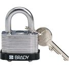 Brady Key Retaining Steel Padlock - 5-pin Cylinder, 0.75" Shackle Clearance, Black
