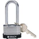 Brady Key Retaining Steel Padlock - 5-pin Cylinder, 2" Shackle Clearance, Black