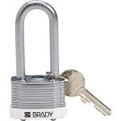 Brady Key Retaining Steel Padlock - 5-pin Cylinder, 2" Shackle Clearance, White