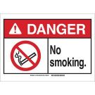 DANGER No Smoking. Sign - Premium Fiberglass - Black/Red on White - 10 x 14