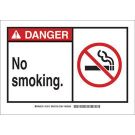 DANGER No Smoking. Sign - Light Duty Plastic - Black/Red on White - 7 x 10