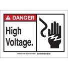 DANGER High Voltage. Sign - Premium Fiberglass - Black/Red on White - 10 x 14