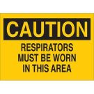 NOTICE Do Not Enter Area Unless Wearing Proper Safety Equipment Sign - Premium Fiberglass - Black on Yellow - 7 x 10