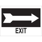 Exit Sign - Light Duty Plastic - White on Black - 10 x 14