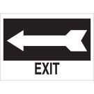 Exit Sign - Non-reflective Aluminum - White on Black - 10 x 14